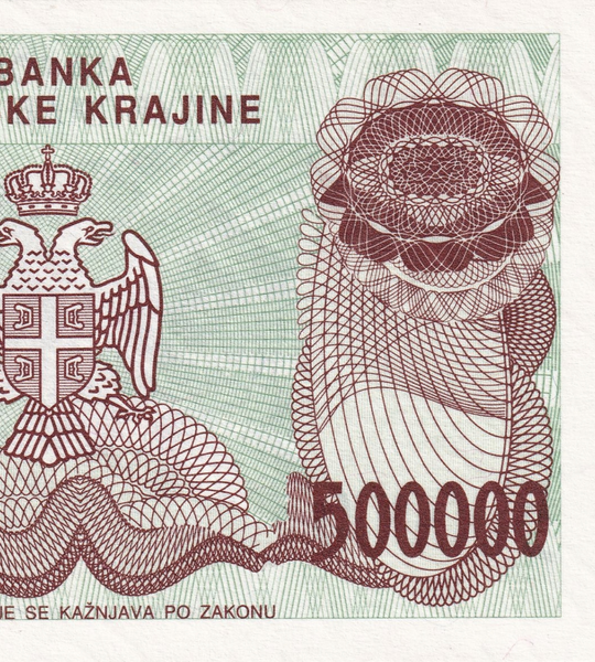 500 000 Dinar&oacute;w, Republika Serbskiej Krajiny, 1993 rok, UNC