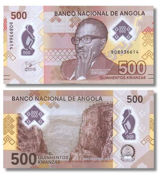 500 Kwanzas, Angola, anno 2025, UNC Polimero 004991 фото 500 Kwanzas, Angola, anno 2025, UNC Polimero 004991 фото