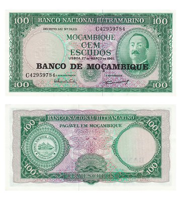 100 Escudos, Мозамбік, 1961 рік, UNC 002166 фото