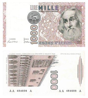 1000 Lire, Італія, 1982 рік, UNC 002658 фото