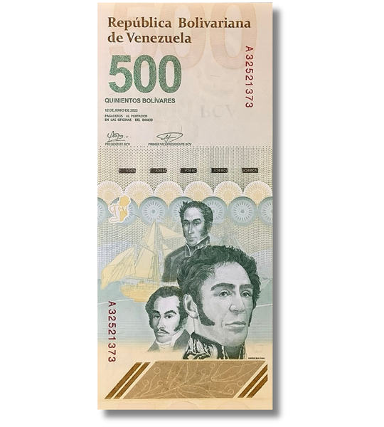 500 Bolivares, Венесуела, 2025 рік, UNC Пам'ятна 005545 фото
