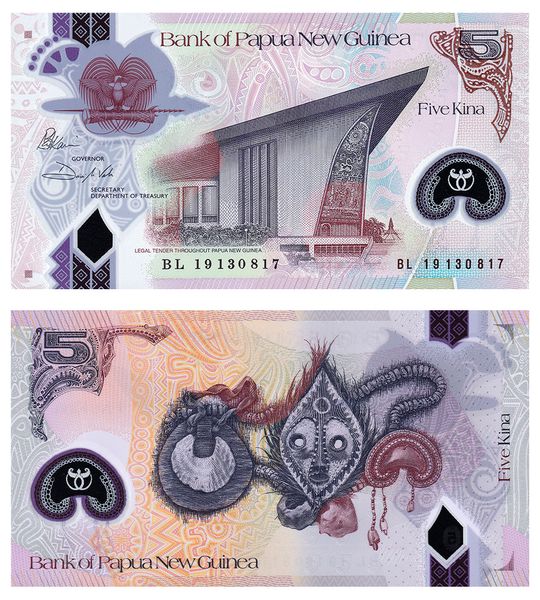 5 Kina, Папуа Нова Гвінея, 2021 рік, UNC Polymer 002559 фото