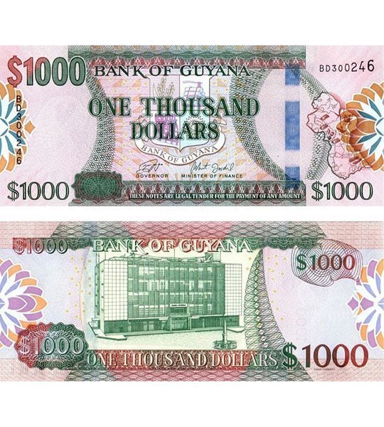 1000 Dollars, Guyana, 2019, UNC 004484 фото 1000 Dollars, Guyana, 2019, UNC 004484 фото