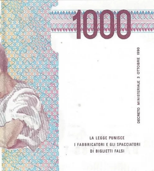 1000 Lire, Italien, 1990, UNC 005697 фото