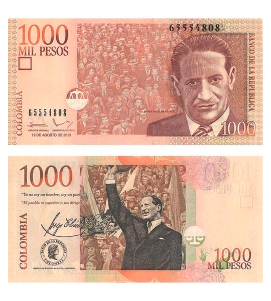 1000 Pesos, Kolumbia, 2015, UNC