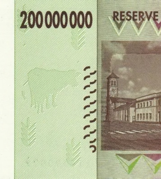 200 000 000 Dollars, Zimbabwe, 2008, UNC 005547 фото