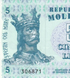 5 lej&oacute;w, Mołdawia, 2013 rok, UNC