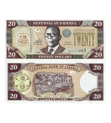 20 Dollars, Ліберія, 2009 рік, UNC 001135 фото