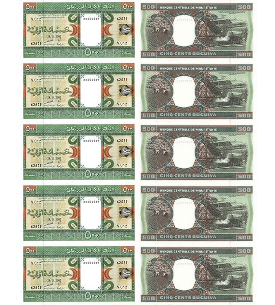 10 أوراق نقدية من فئة 500 أوقية، موريتانيا، 2002، غير متداولة 003607 фото 10 أوراق نقدية من فئة 500 أوقية، موريتانيا، 2002، غير متداولة 003607 фото