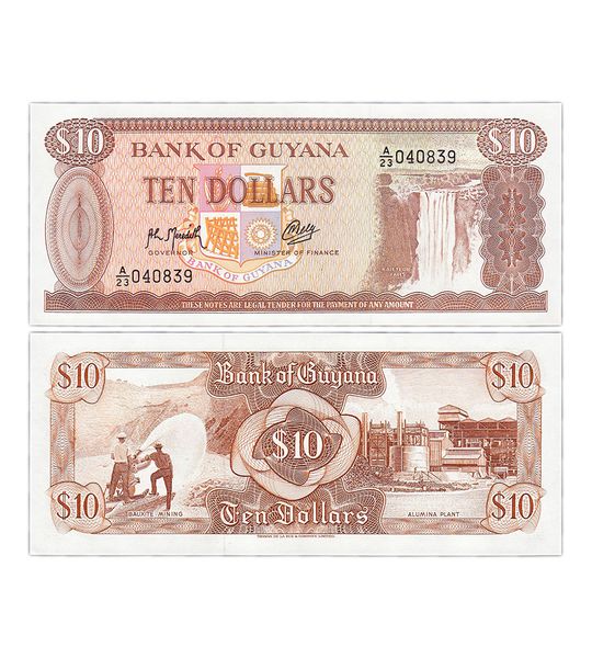 10 Dollars, Гайана, 1992 рік, UNC 001205 фото