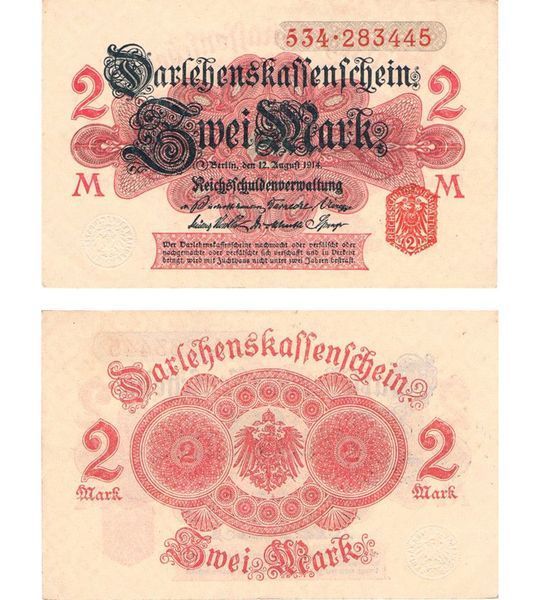 2 Mark, Німеччина, 1914 рік, UNC 004952 фото 2 Mark, Німеччина, 1914 рік, UNC 004952 фото