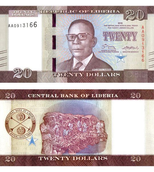 20 Dolarów, Liberia, 2016, UNC
